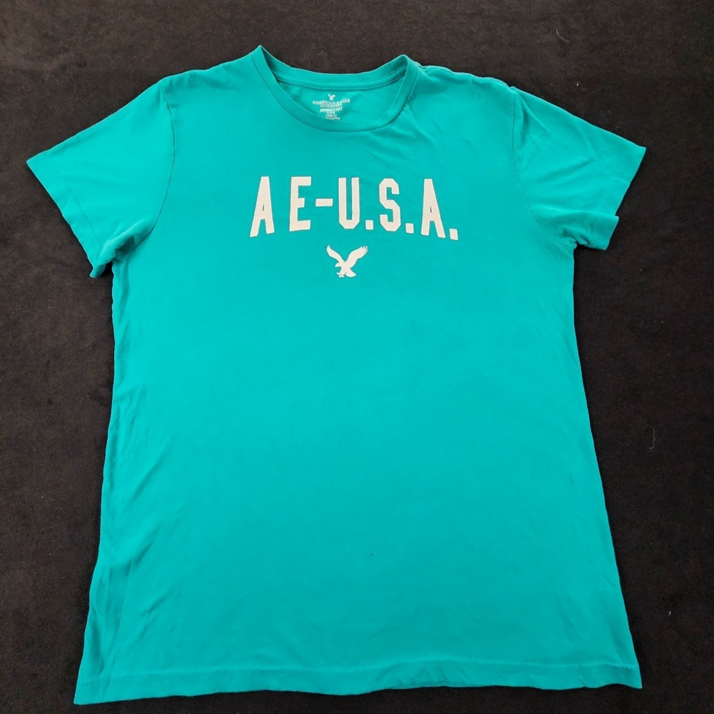 American Eagle USA Blue Short Sleeve Seriously Soft T-Shirt Men's L